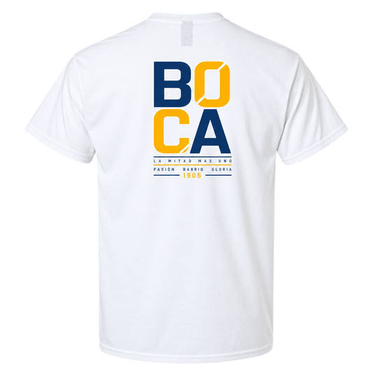 Boca Juniors Vintage Soccer T-Shirt β La Mitad MΓ‘s Uno Football Graphic