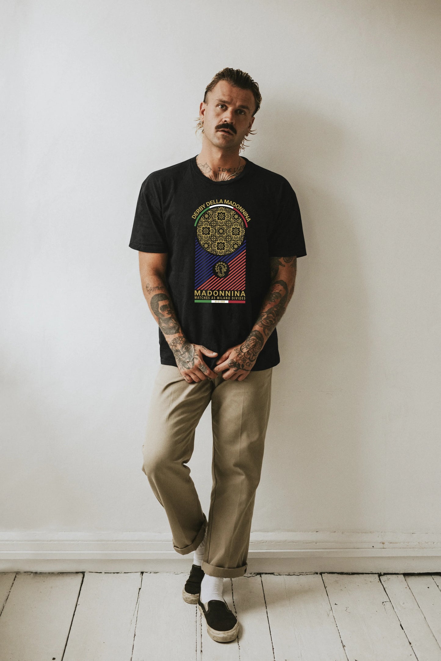 derby della madonnina vintage soccer t-shirt milan rivalry design
