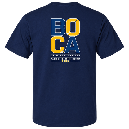 Boca Juniors Vintage Soccer T-Shirt – La Mitad Más Uno Football Graphic