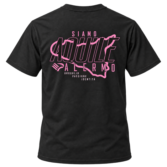 Siamo Aquile Palermo Vintage Soccer T-Shirt – Pink Eagles