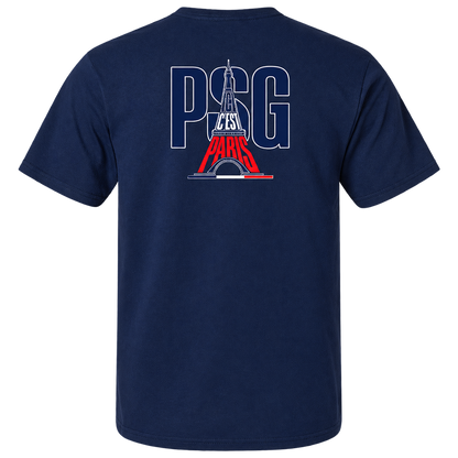 ICI C’EST PARIS Soccer T-Shirt – Vintage Eiffel Tower Football Graphic